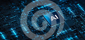 AI - Artificial Intelligence. Big Data and Deep Machine learning Concept. Business Internet Technology