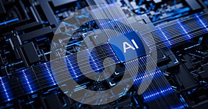 AI - Artificial Intelligence. Big Data and Deep Machine learning Concept. Business Internet Technology