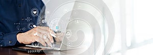 AI Artificial Intelligence. Business woman using AI technology for data analysis, coding computer language