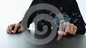 Ai or artificial intelligence chat program or software. knowledge and learning solution by genius automation programming. Smart