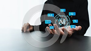 Ai or artificial intelligence chat program or software. knowledge and learning solution by genius automation programming. Smart