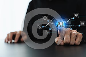 Ai or artificial intelligence chat program or software. knowledge and learning solution by genius automation programming. Smart