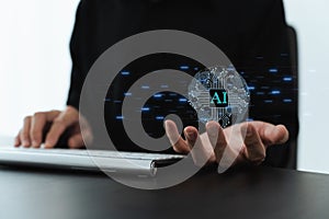 Ai or artificial intelligence chat program or software. knowledge and learning solution by genius automation programming. Smart