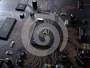 AI, Artificial Intelligence circuit board