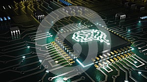 AI artificial intelligence concept Central Computer Processors CPU concept, 3d rendering, Circuit board, Technology background,