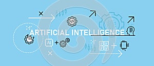 AI artificial intelligence conceptual computing programming system modern futuristic technology smart learning robot