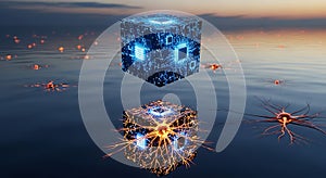 Ai artificial intelligence cube technology network data science future learning code