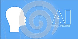 AI, Artificial Intelligence, Deep Learning and Future Technology Concept Design - Vector Illustration. AI, Artificial Intelligence