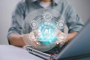 AI, artificial intelligence generate or analytics software computer website.