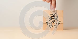 AI Artificial Intelligence governance concept. AI Policy for ensuring responsible, ethical use.