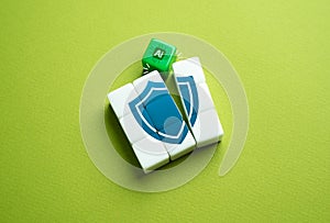 AI artificial intelligence hacks the security system.