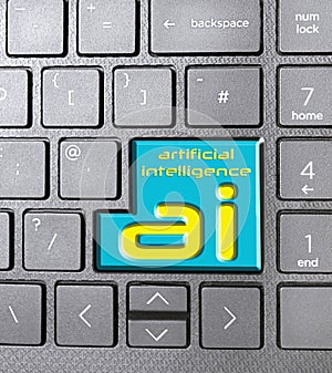AI artificial intelligence icon computer communications typing keyboard keys fonts text
