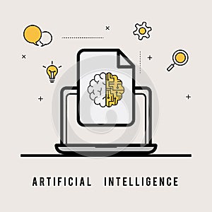 AI artificial intelligence icon design