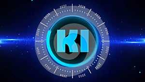 AI - Artificial Intelligence - Illustration of development shown with annual figures