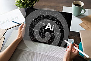 AI - Artificial intelligence, Internet, IOT and automation concept.