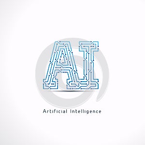 AI Artificial Intelligence letter Logo photo