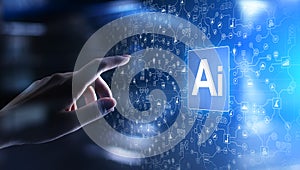 AI Artificial intelligence, Machine learning, Big data analysis and automation technology in business photo