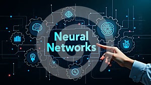 AI artificial intelligence machine learning brain big data automation industrial tech virtual screen programming concept