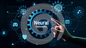 AI artificial intelligence machine learning brain big data automation industrial tech virtual screen programming concept