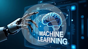 AI artificial intelligence machine learning brain big data automation industrial tech virtual screen programming concept