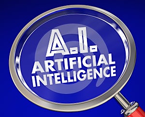 AI Artificial Intelligence Magnifying Glass Research
