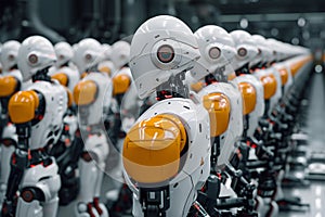 AI assembly line Serial production of robots with artificial intelligence