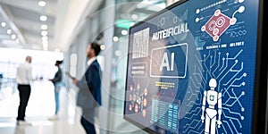 AI and automation on virtual screen photo