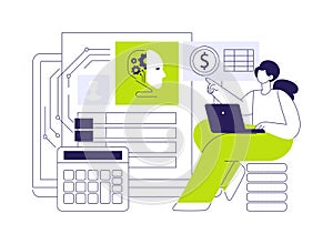 AI-Backed Payroll and Benefits Management abstract concept vector illustration.