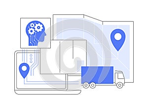 AI-Backed Shipping and Delivery Optimization abstract concept vector illustration.