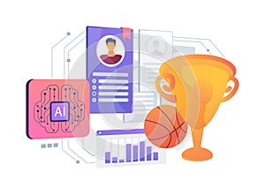 AI-Backed Talent Scouting abstract concept vector illustration.