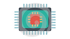 AI Brain Chip Icon: Neural Networks Machine Learning, vector design Generative AI