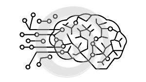 AI Brain Circuitry Network Vector. Artificial Intelligence Concept, vector design Generative AI