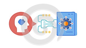 AI Brain Computing Cognitive Science Technology Vector, vector design Generative AI