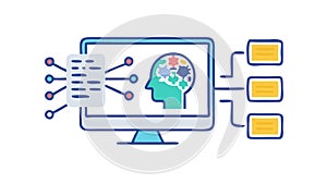 AI Brain Data Processing - Artificial Intelligence Concept, vector design Generative AI