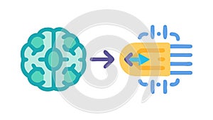 AI Brain Data Processing, Neural Networks Learning, vector design Generative AI
