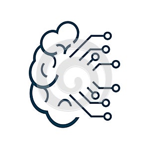 Ai brain icon, AI symbol, AI concept and Artificial intelligence head icon vector, AI icon vector design