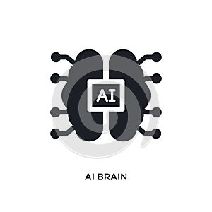 ai brain isolated icon. simple element illustration from artificial intellegence concept icons. ai brain editable logo sign symbol