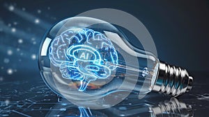AI Brain in Light Bulb
