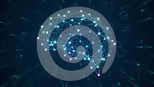 AI Brain Network: Conceptual Representation of Artificial Intelligence, Data Connections, and Digital Thinking in a Technological