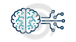 AI Brain Network Icon for Artificial Intelligence Tech, vector design Generative AI