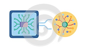 AI Brain Network Icon, vector design Generative AI