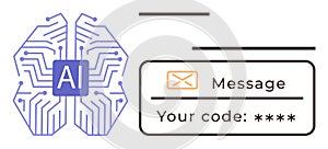 AI Brain with Neural Network and Secure Code Input for Communication Technology