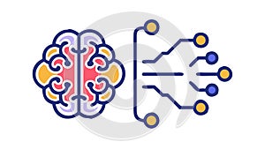 AI Brain Neuroscience Data Processing Technology Vector Design, vector design Generative AI