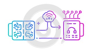 AI Brain Processing: Cognitive Computing Machine Learning, vector design Generative AI