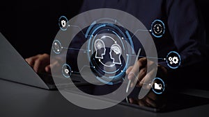 AI Brain Processing Data with Generative Artificial Intelligence Concept Muxer