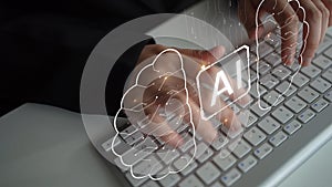 AI Brain Processing Data with Generative Artificial Intelligence Concept Muxer