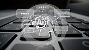 AI Brain Processing Data with Generative Artificial Intelligence Concept Muxer