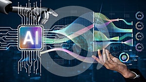 AI Brain Processing Data with Generative Artificial Intelligence Concept Muxer