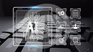 AI Brain Processing Data with Generative Artificial Intelligence Concept Muxer