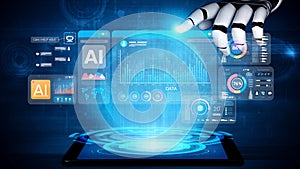 AI Brain Processing Data with Generative Artificial Intelligence Concept Muxer